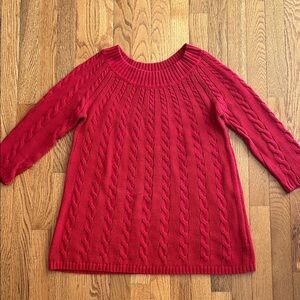 Charter Club Cherry Red Cable Knit Sweater